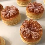 Almond cake with candied kumquat.