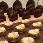 Chevre cheesecake and double chocolate cake.